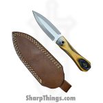 Silverline USA - SS021 - Dagger 6" - Fixed Blade Knife - Stainless Satin DE - Wood - Grey|Yellow - Image 6