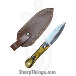 Silverline USA - SS021 - Dagger 6" - Fixed Blade Knife - Stainless Satin DE - Wood - Grey|Yellow - Image 7