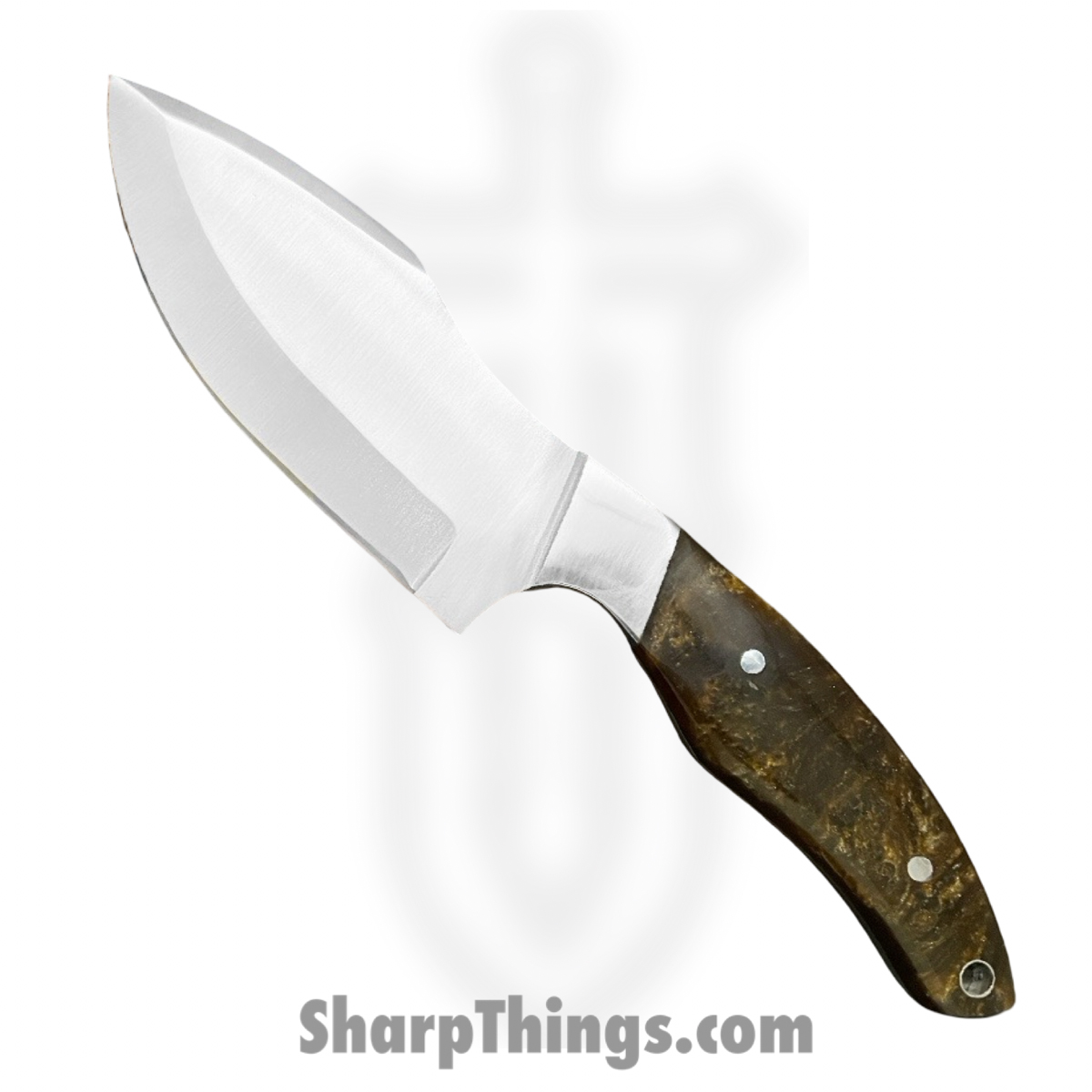 SS024_1.jpg Silverline USA - SS024 - Skinner - Fixed Blade Knife - Stainless Satin Clip Point - Resin - Brown - Image 1