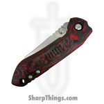 Millit Knives - STEOVSWRDCF - Sharp Things Exclusive Overland Zirblast - Folding Knife - CPM MagnaCut Stonewash Sheepsfoot - Marble Carbon Fiber - Red Black - Image 3