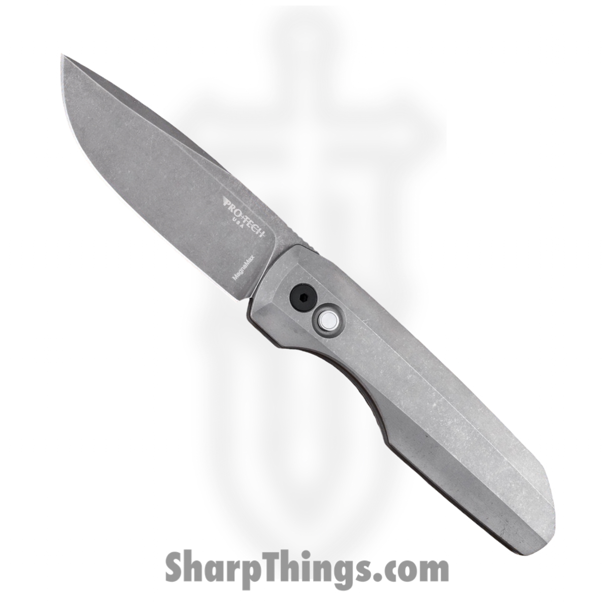 SYNAPSE2-BS26-003_1.jpg ProTech - SYNAPSE2.BS26.003 - Vero Synapse 2 - Automatic Knife - CPM MagnaMax Acid Wash Drop Point - 17-4 Steel - Natural - Image 1
