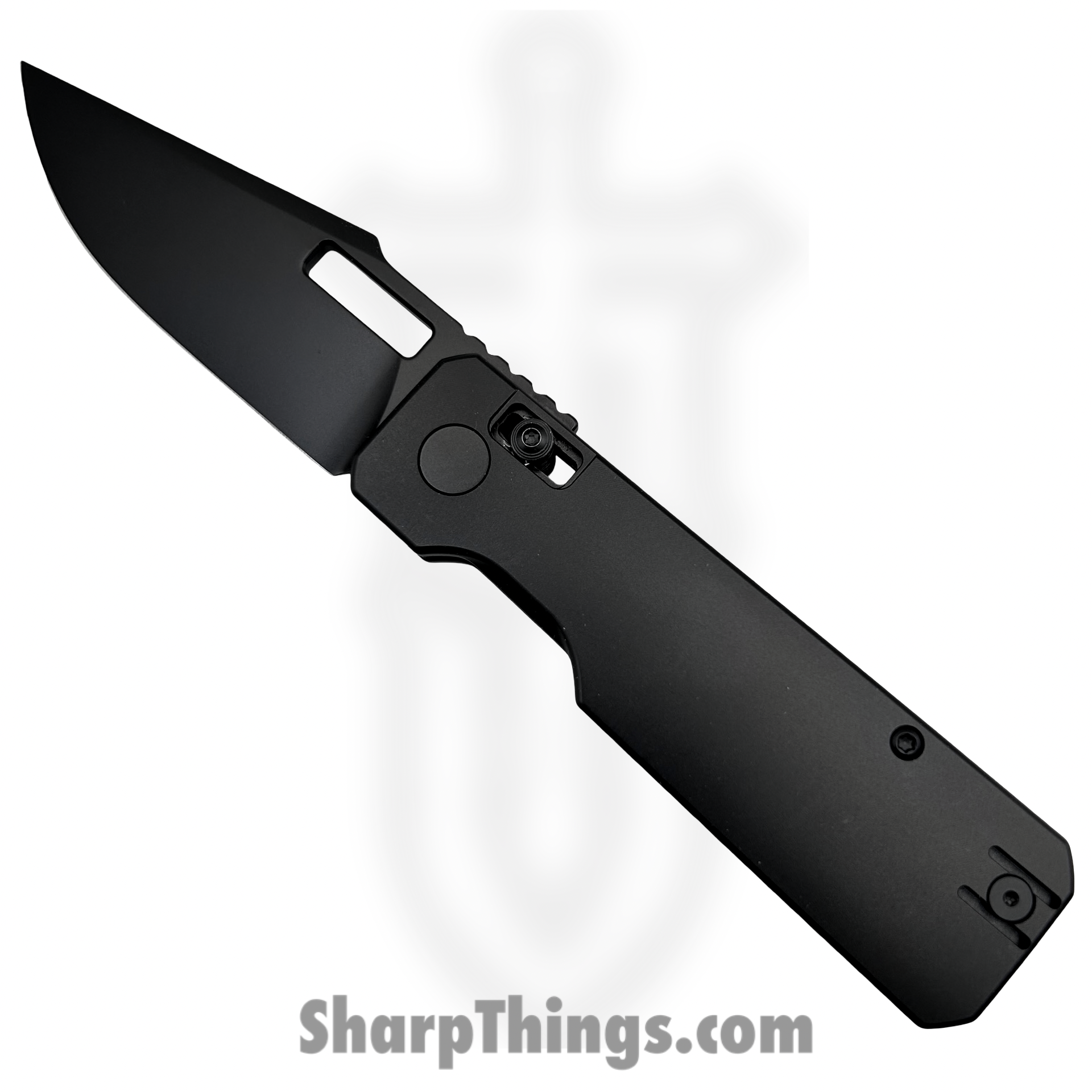 VE-AUBKBKDP_1.png Vero Engineering - VE-AuBkBkDP - Aura - Folding Knife - 14C28N Coated Drop Point - Aluminum - Black - Image 1