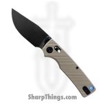 Vosteed - VOSA3103 - Porcupine ModSwap - Folding Knife - 154CM Black Stonewash Clip Point - G10 - Tan
