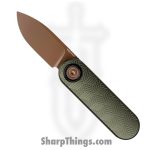 Vosteed - VOSA3724 - Corgi V - Folding Knife - 14C28N Copper Dune Drop Point - Aluminum - Green