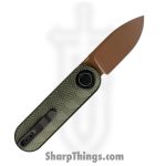 Vosteed - VOSA3724 - Corgi V - Folding Knife - 14C28N Copper Dune Drop Point - Aluminum - Green - Image 2