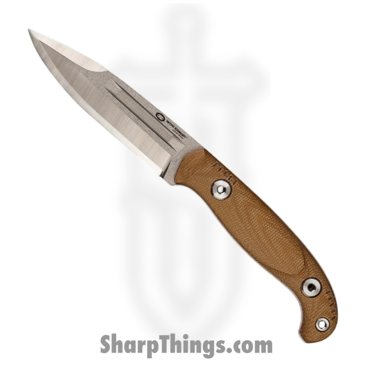 WA2416-TN_1.jpg WithArmour - WA2416-TN - Fury Spike - Fixed Blade Knife - WASTEEL Two Tone Spear Point - Micarta G10 - Tan Red - Image 1