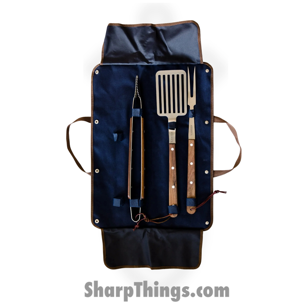 a6086ca3-1a9d-4466-8799-b616026c5938_33573_1.jpg Lamson - 33573 - 3 Piece Premier 20" Walnut Barbeque Set - Image 1