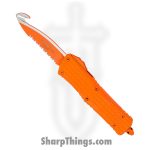 Microtech - 601-3CORHS - HS Rescue Tool Combat Troodon - OTF Auto - Elmax Two Tone Rescue - 6061-T6 Aluminum - Orange
