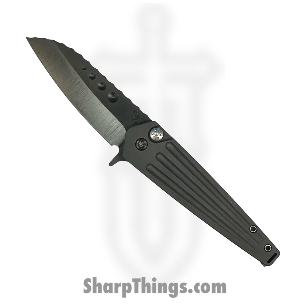 aab845db-446b-4e2e-bcc0-a59aa195da67_122324A_1.jpg Medford Knife and Tool - 122324A - Nosferatu - Folding Knife - S45VN Coated "Armadillo" Sheepsfoot - Titanium - Black - Image 1