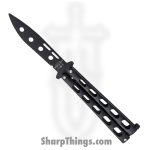 Bear & Son - BC115BTR - Butterfly Trainer - Balisong - 1095 HC Coated Drop Point - Powder Coated Zinc - Black