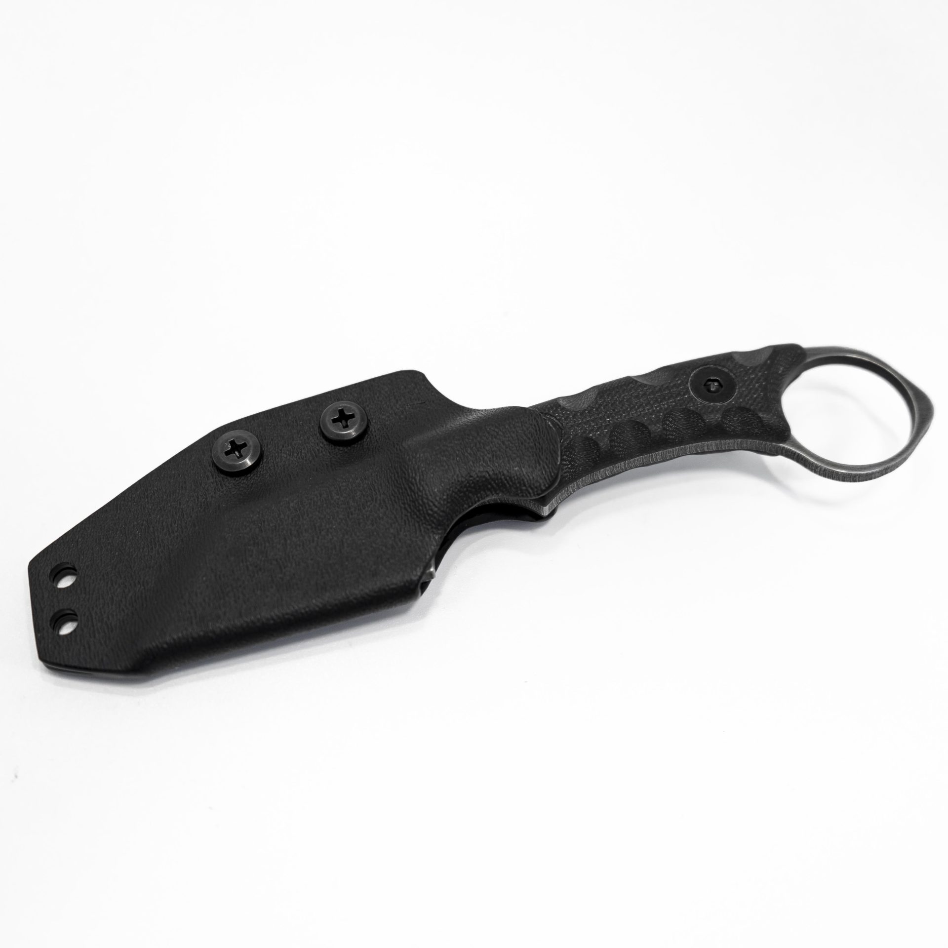 b0afa854-6dc5-46b1-a233-7902515a37a6_NghtshdBlkGG_1.jpg T.Kell Knives - NghtshdBlkGG - Nightshade - Fixed Blade Knife - 1095 Nickle Boron Coated Reverse Tanto - G10 - Black Standard Grenade Grip - Image 1