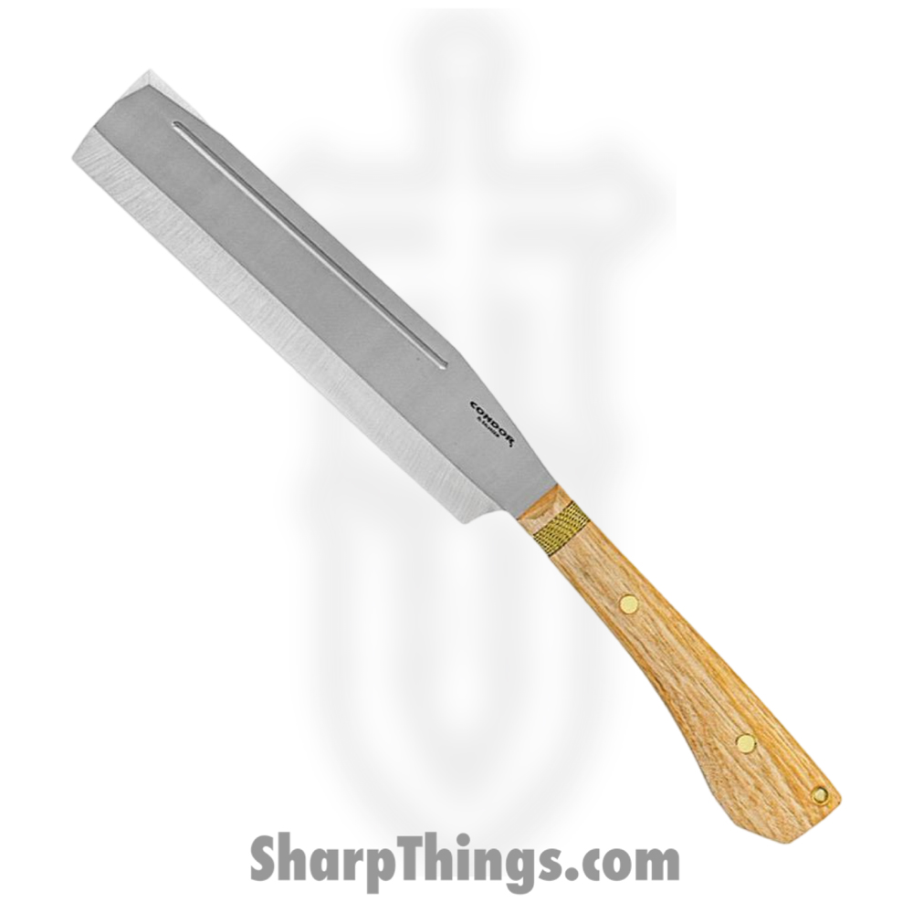 b7b3426d-80ad-49af-8c67-af6dd17ae793_CTK201310HC_1.jpg Condor Tool & Knife - CTK201310HC - Batonata Chopper Machete - Fixed Blade Knife - 1075 HC Blasted - American Hickory - Brown - Image 1