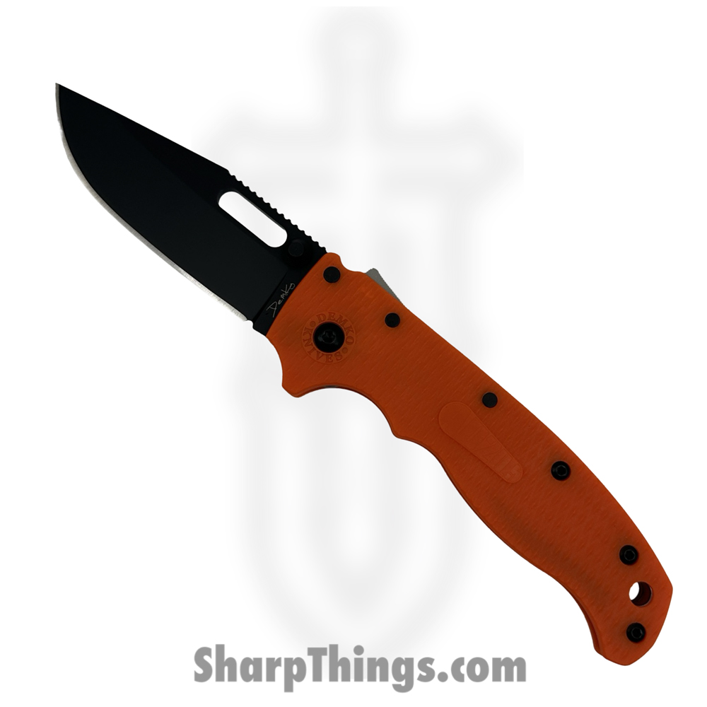 bf91fab1-e322-41b9-94eb-4517e9507ffe_DEMAD205F16B_1.jpg Demko Knives - DEMAD205F16B - AD 20.5 Shark-Lock - Folding Knife - D2 Coated Clip Point - G10 - Orange - Image 1
