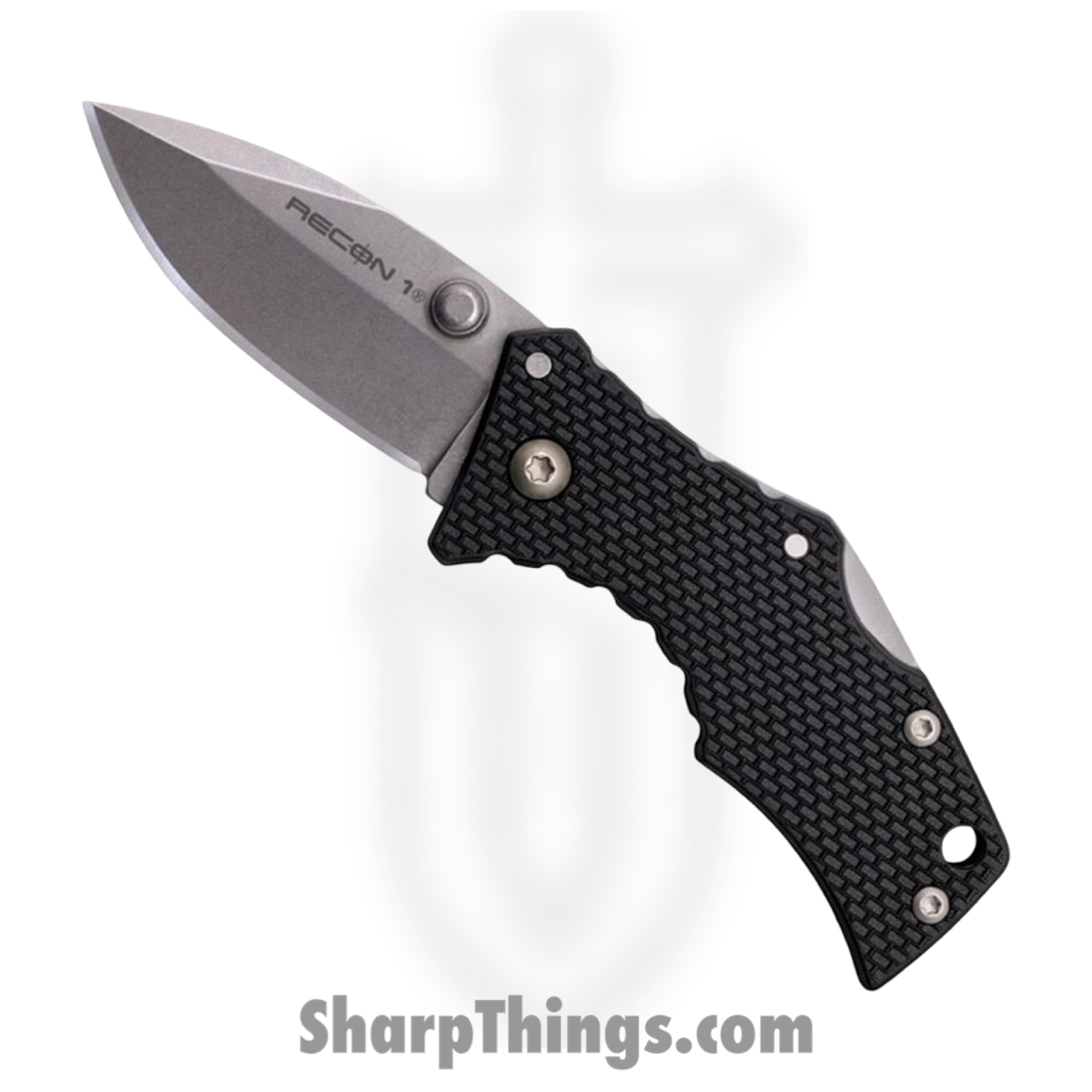 c1a796f7-6a6b-4a1f-a2b6-a89cb265843d_CS27DS_1.jpg Cold Steel - CS27DS - Micro Recon - Folding Knife - 4034 SS Stonewash Spear Point - G10 Griv-Ex - Black - Image 1