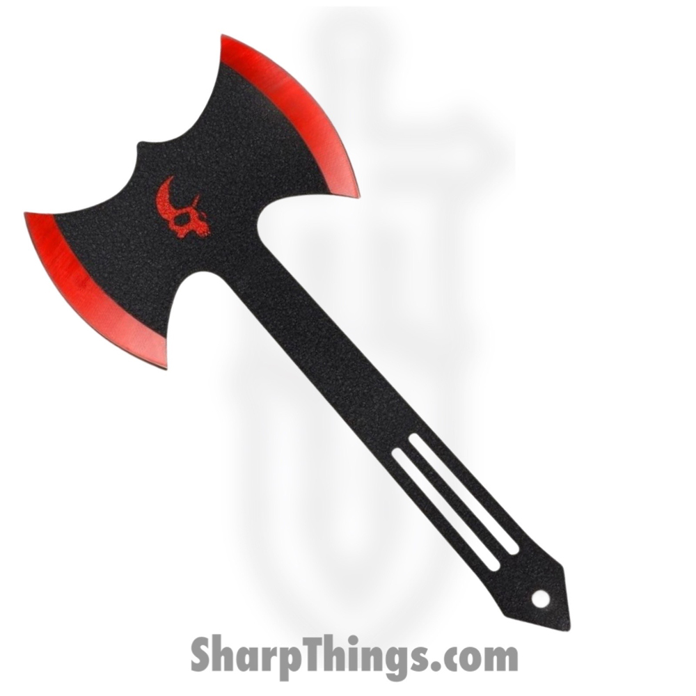 c39ad509-9410-40df-8e36-86b128479385_9072RD_1.jpg Razor Tactical - 9072RD - Skull Axe - Axe - 440 SS Two Tone - Stainless - Black Red - Image 1