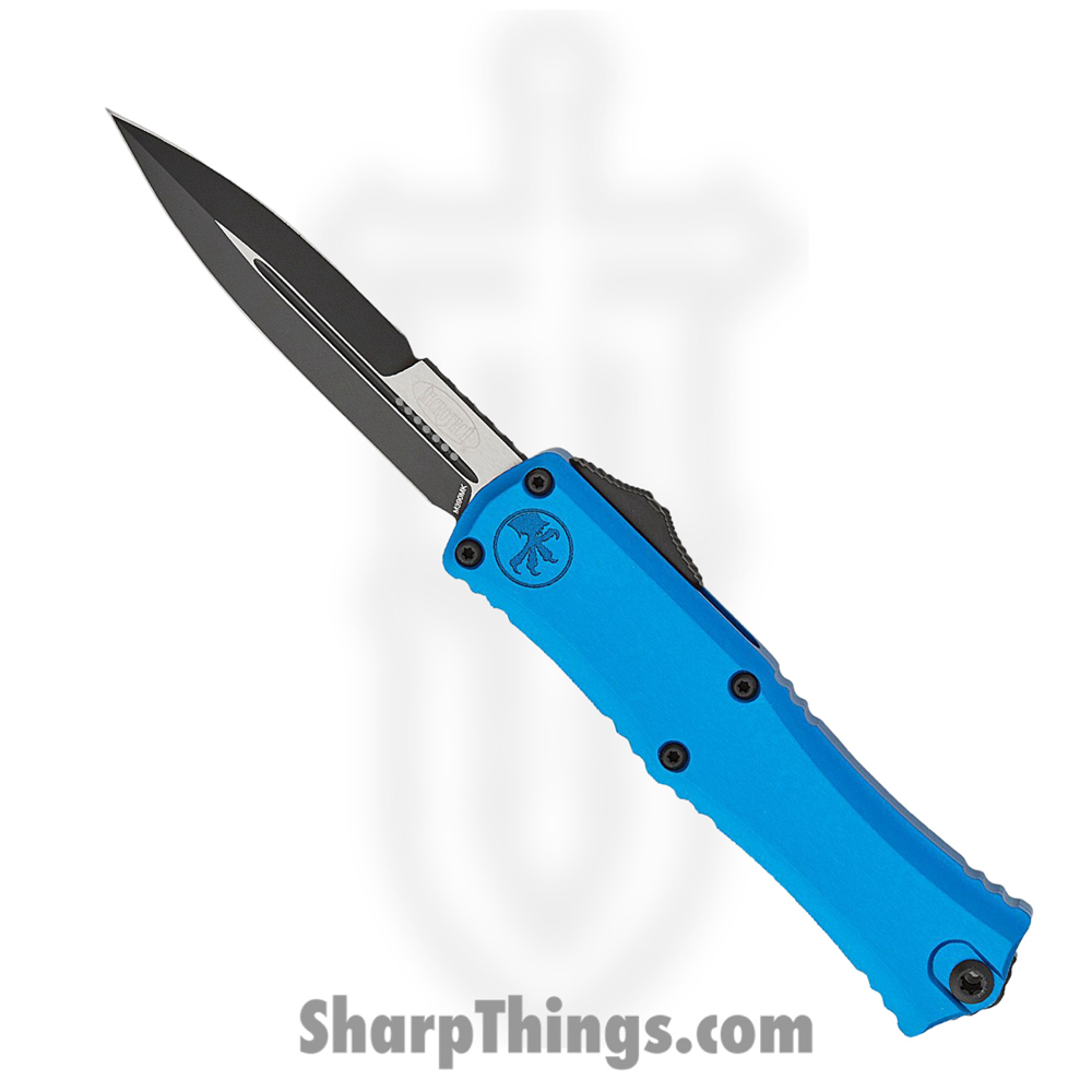 c4737771-d21a-49de-b6ea-ea0d4964913a_1701M-1BL_1.jpg Microtech - 1701M-1BL - Mini Hera II - OTF Auto - M390MK Coated Bayonet - Aluminum - Blue - Image 1