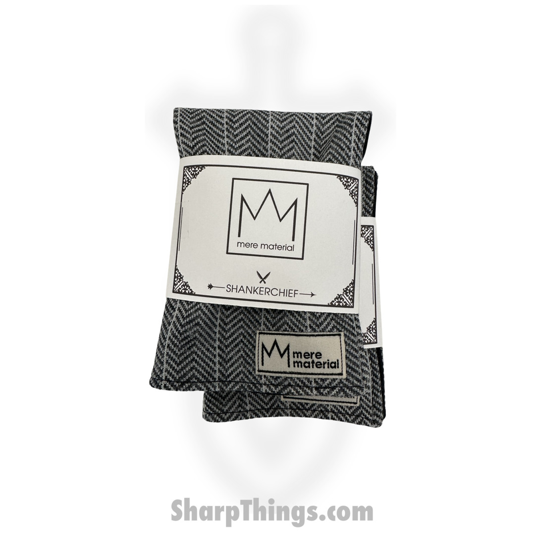 cb7e644b-70b7-4a7b-ae8d-e4ec729590f8_MM0020_1.jpg Mere Material Shankerchief - MM0020 - Handmade Handkerchief - Gray Herringbone - Image 1