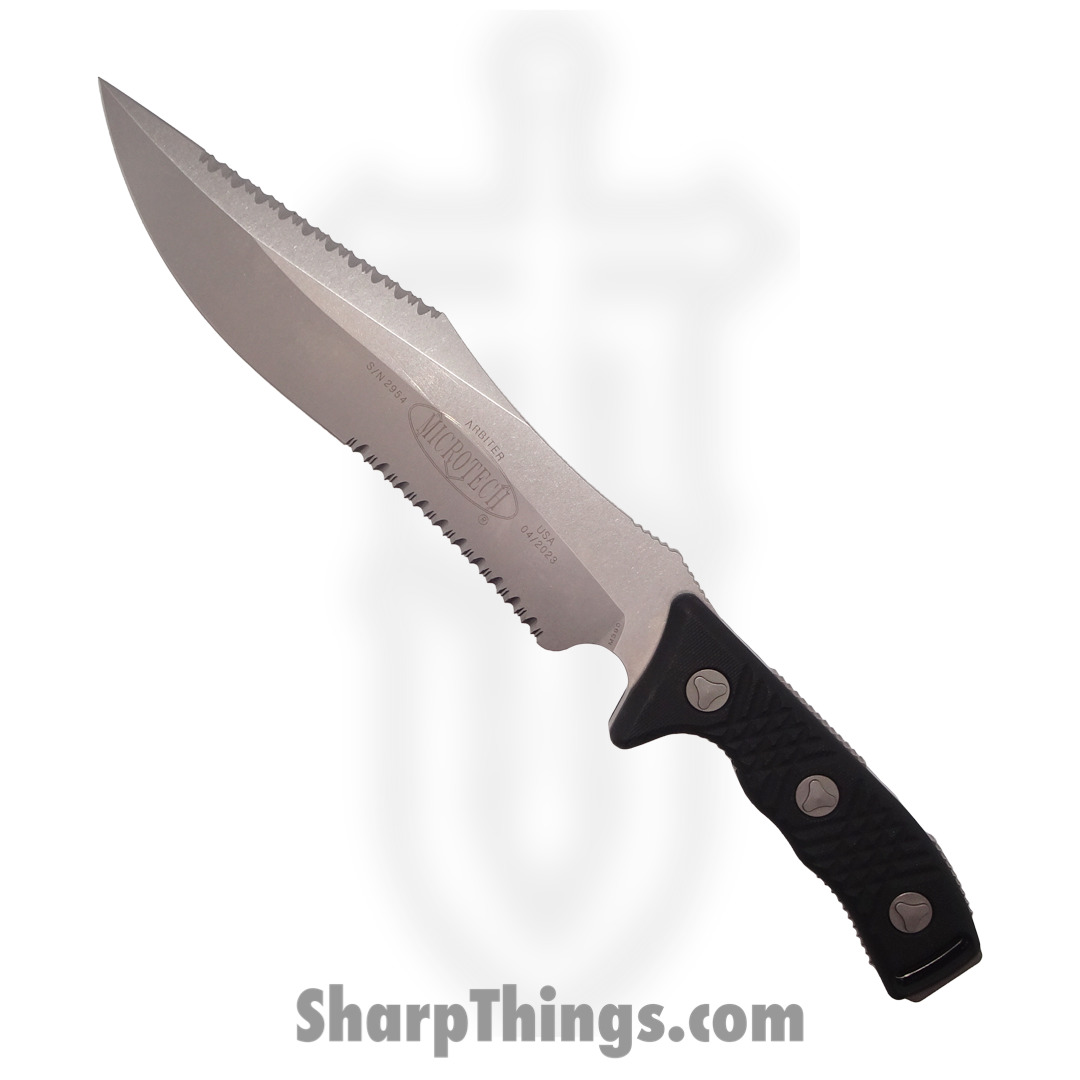 d57653f0-e32f-4412-8fe7-5d7b1b328b4c_104-12_1.jpg Microtech - 104-12 - Arbiter - Fixed Blade Knife - 104-12 Arbiter Fixed Blade Knife - G10 - Black - Image 1