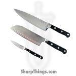 Lamson - 39273 - 3-Piece Premier Forged Cook’s Set of Knives - 4116 Polished - G10 - Midnight Black