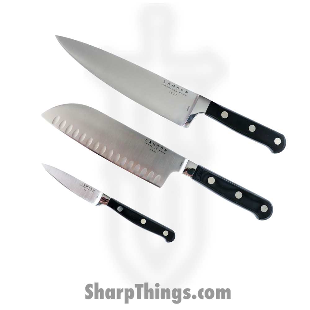 db41dfb6-45ed-4acd-be14-3bfcb3031704_39273_1.jpg Lamson - 39273 - 3-Piece Premier Forged Cook’s Set of Knives - 4116 Polished - G10 - Midnight Black - Image 1