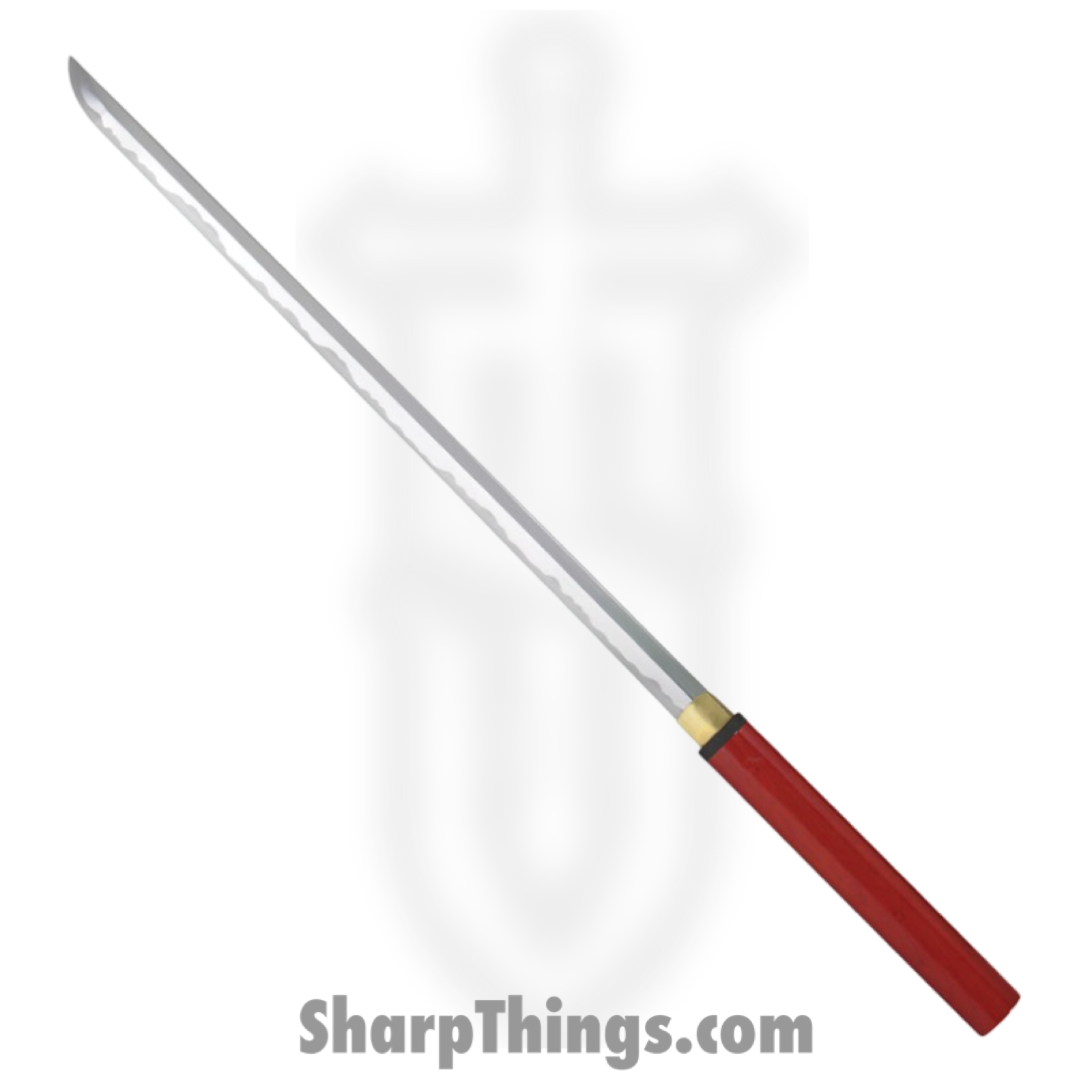 de855e74-3776-4ddc-84c9-a622d178c507_PC2298_1.png CAS Hanwei - PC2298 - Katana - Fixed Blade Knife - HC SS Polished Drop Point - Wood - Red - Image 1