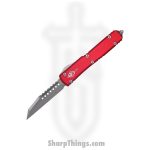 Microtech - 119W-10RDS - Ultratech Warhound Signature Series - OTF Auto - Elmax, M390, 204P Stonewash Wharncliffe - 6061-T6 Aluminum - Red