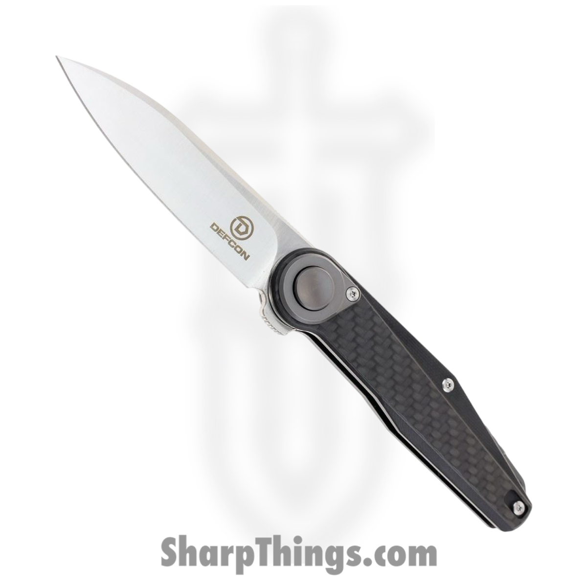 e295470c-e14f-4f23-8d14-cc516f2d6148_TF6010CB_1.jpg Defcon - TF6010CB - JK Series Leverage - Folding Knife - 14C28N Satin Wharncliffe - Carbon Fiber - Black - Image 1