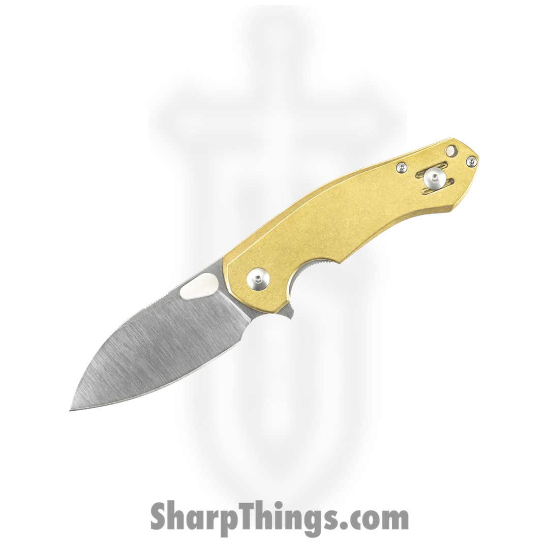 e82d5fd0-206d-4f6a-910a-cc23b04a96c2_BIBLIO-BRASS_1.jpg GiantMouse - BIBLIO-BRASS - Ace Biblio - Folding Knife - M390 Satin Spear Point - G10 - Brass - Image 1