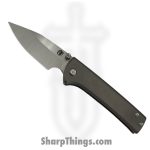 Chaves Knives - ST-SG-SWTI-BF - Scapegoat Street - Folding Knife - Satin M390 Drop Point - Titanium - Stonewash