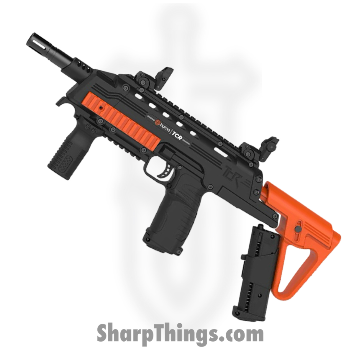 f1ca98b2-5510-4ab0-a514-30894d9a66ca_TK68401_ORN_1.jpg Byrna - TK68401_ORN - Tactical Compact Rifle - Basic Kit - Black/Orange - Image 1