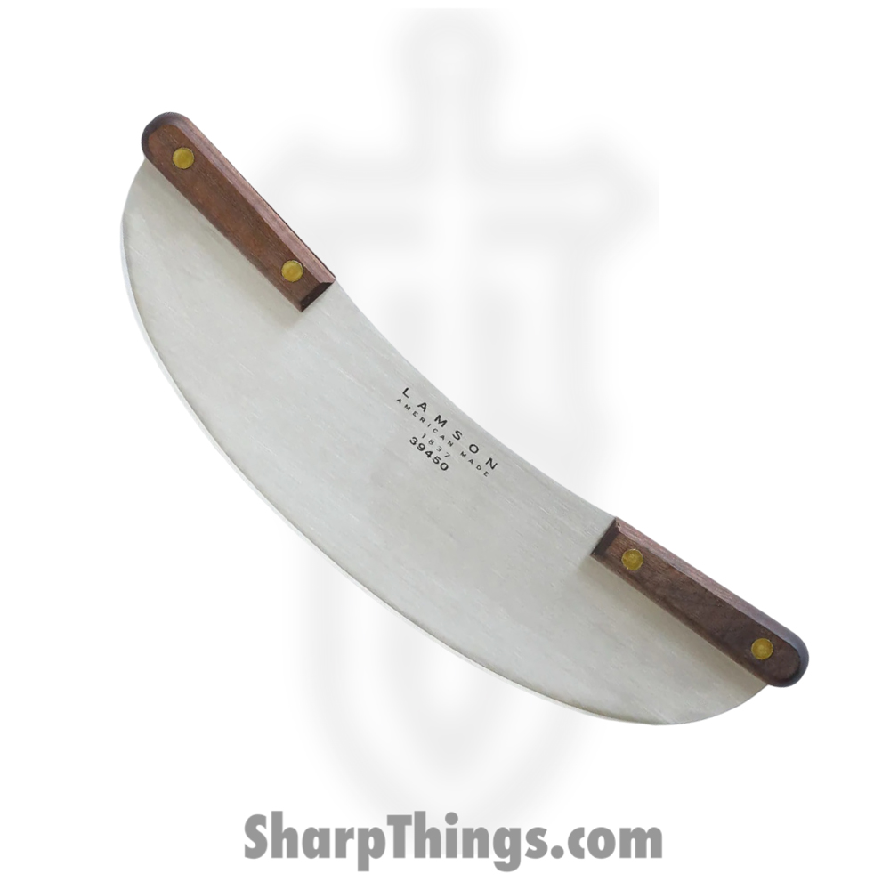 f7cb8df3-dab4-48a2-9a98-50b8efd2d135_39450_1.jpg Lamson - 39450 - 12" Walnut Handle Pizza Rocker - Image 1