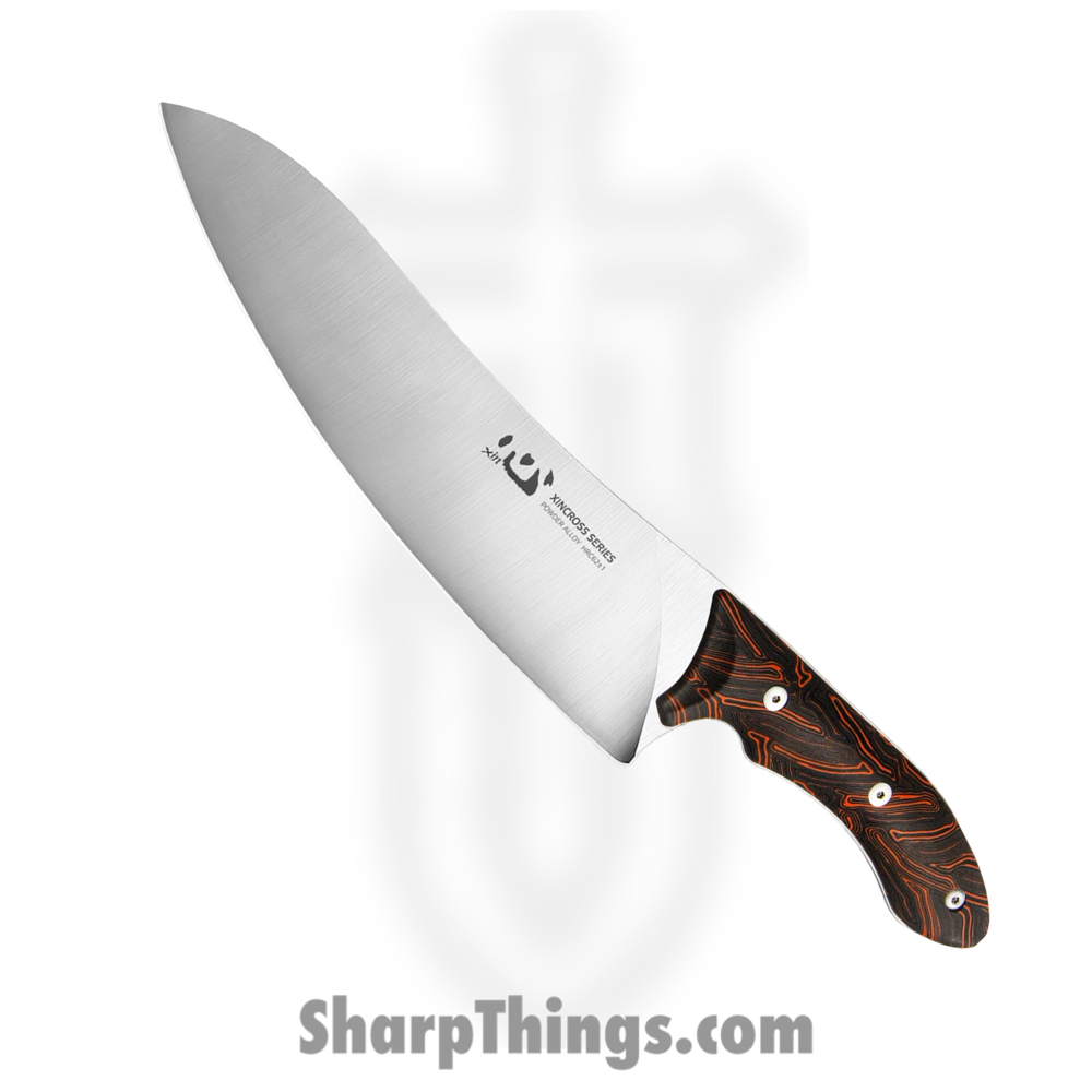 fac94582-ed82-4116-9bf1-79e96f30cfa1_XC143_1.jpg Xin Cutlery - XC143 - XinCross Tactical Chef Knife - Fixed Blade Knife - Alloy Steel Satin - G10 - Black Orange - Image 1